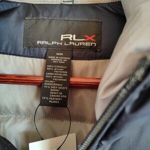 RLX RALPH LAUREN Performance Down Puffer Vest NAVY Medium Full Zip Insulated